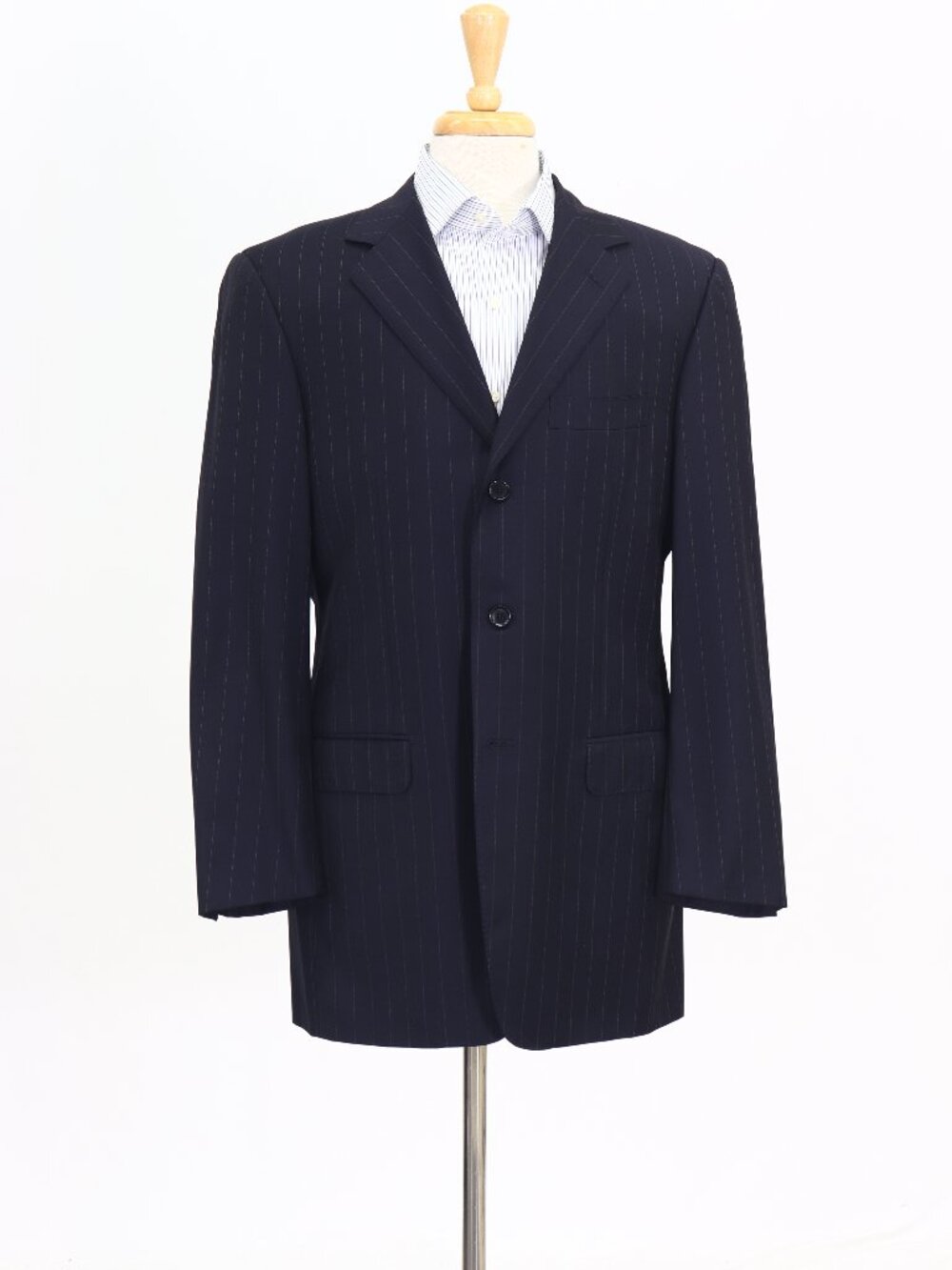 Pal Zileri 42L Navy Blazer Sport Coat Jacket 3-Button Stripe W954